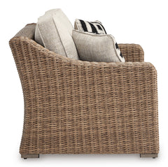 Beige Loveseat w/Cushion, product view 4 - 4