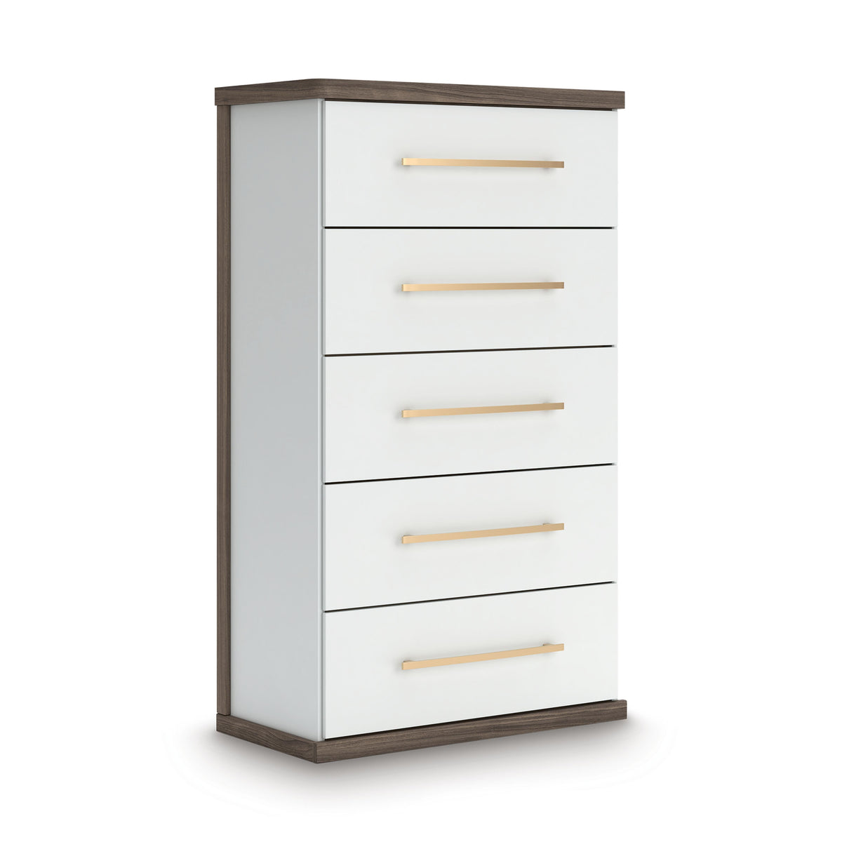 Brown/White / Drawer Chest, complete cabinet