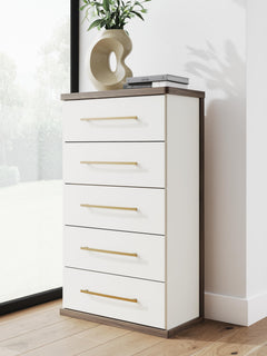 Brown/White / Drawer Chest, room setting; accessories excluded - 4