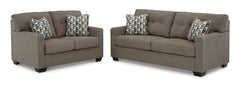 Chocolate / Sofa + Loveseat, complete matching set - 1