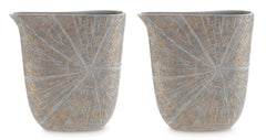 Antique Gold Finish 14.63-inch height vase set, complete two-vase set - 4