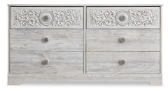Whitewash / 59.02 in wide, full front view of dresser - 7