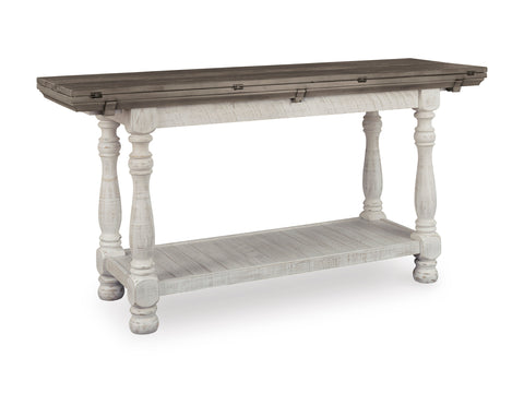 Gray and White Flip-Top Console Table with Expandable Surface