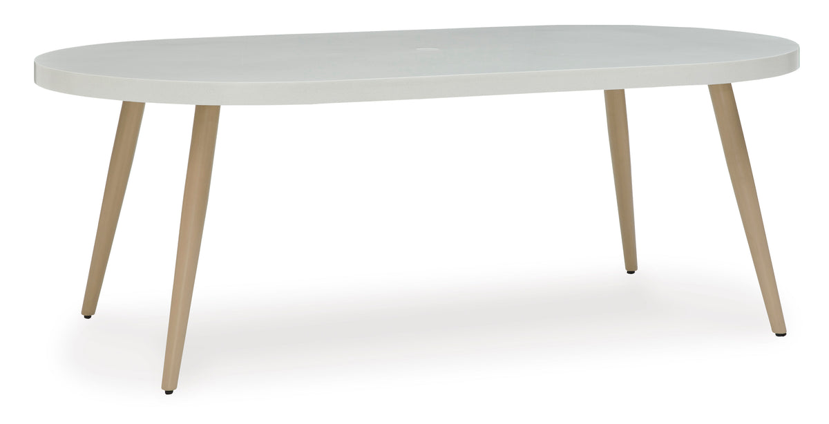 White Outdoor Table, full product view