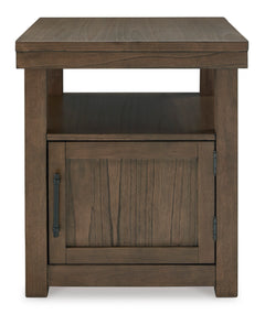 Brown cabinet storage end table, product view 3 - 3