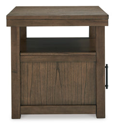 Brown cabinet storage end table, product view 4 - 4