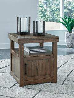 Brown cabinet storage end table, product view 5 - 5