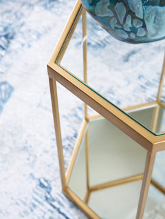 Gold Finish Accent Cocktail Table, view 2 - 2