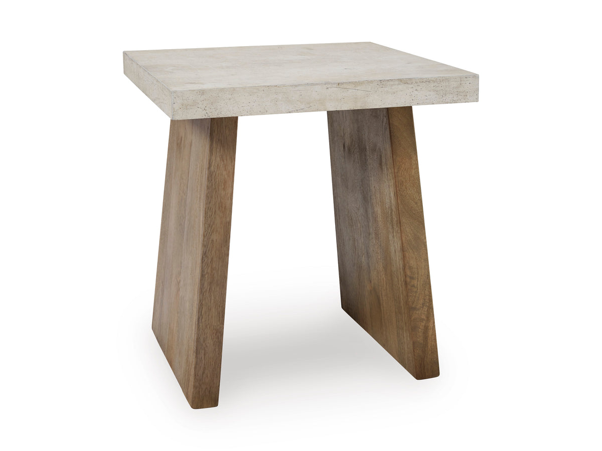Light Brown Square End Table, full product view