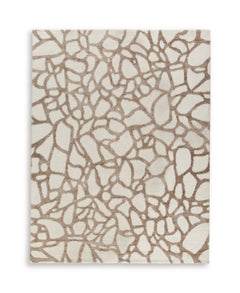 Ivory/Brown/Gray 108" x 144", complete rug product view - 1