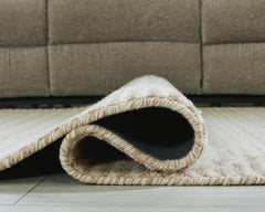 Brown/Beige 97.5" x 121.75", rolled rug backing detail - 8