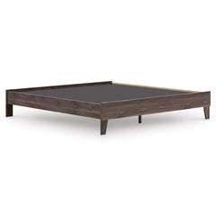 Brown / King, complete platform bed frame; headboard and mattress excluded - 6