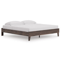 Brown / King, platform bed with mattress and bedding, not included - 7