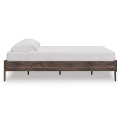 Brown / King, side view of platform bed; mattress and bedding not included - 9
