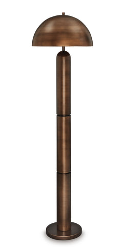 Antique Copper Finish floor lamp, full product view - 1