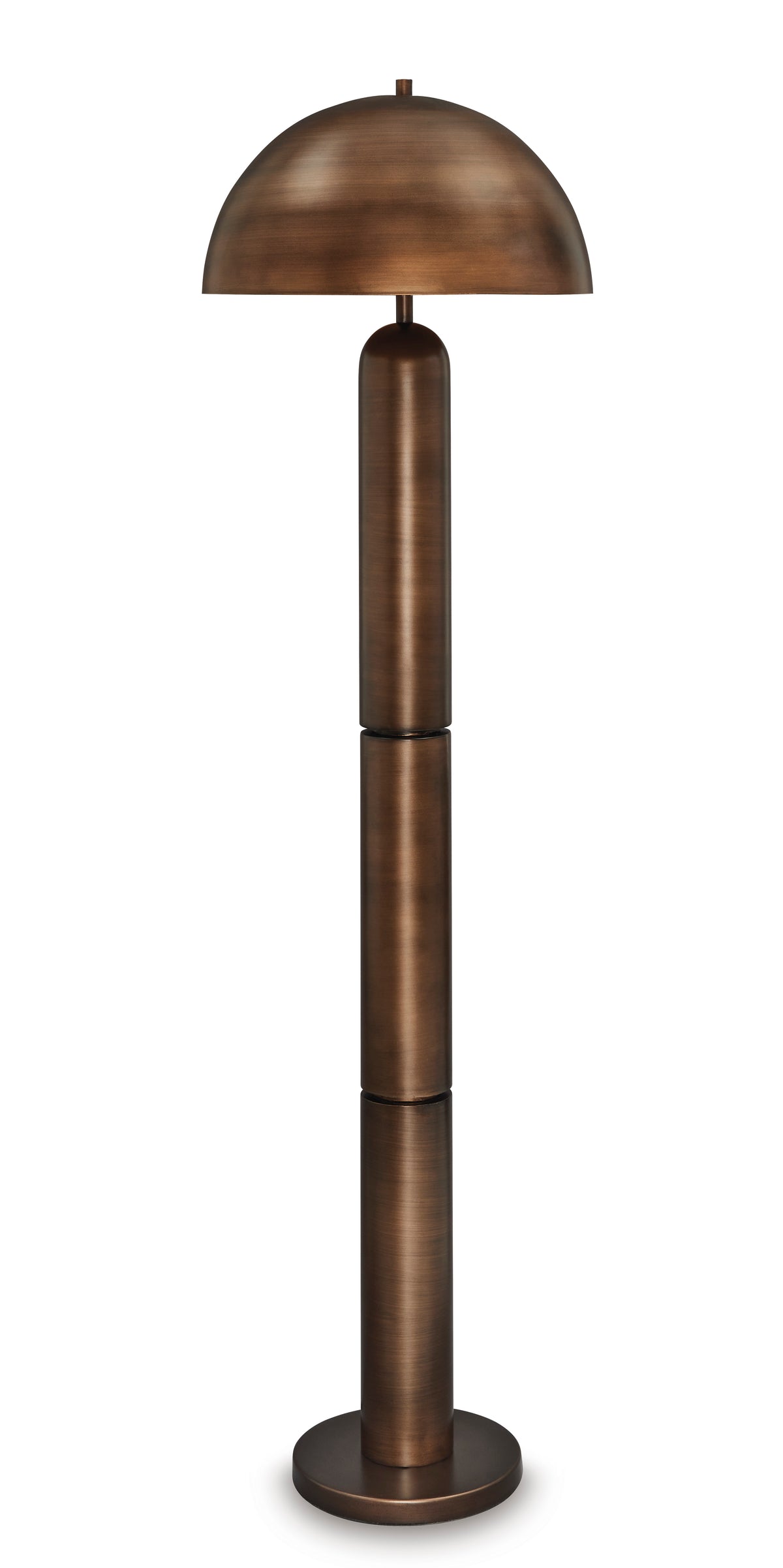 Antique Copper Finish floor lamp, full product view