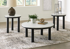 Black/White three-piece table set, product view 2 - 2