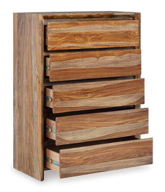 Brown, chest with drawers open - 2