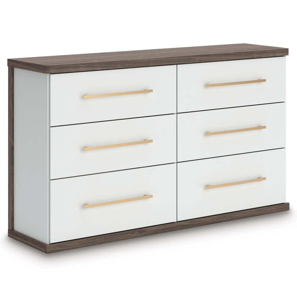 Brown/White / Dresser, complete cabinet