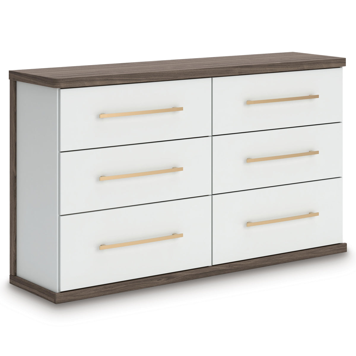 Brown/White / Dresser, complete cabinet