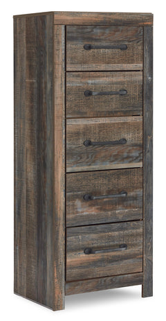 Multi, complete narrow five-drawer chest, angled view - 1