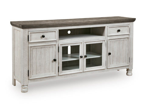 74-Inch Two-Tone Farmhouse TV Stand with Four Doors
