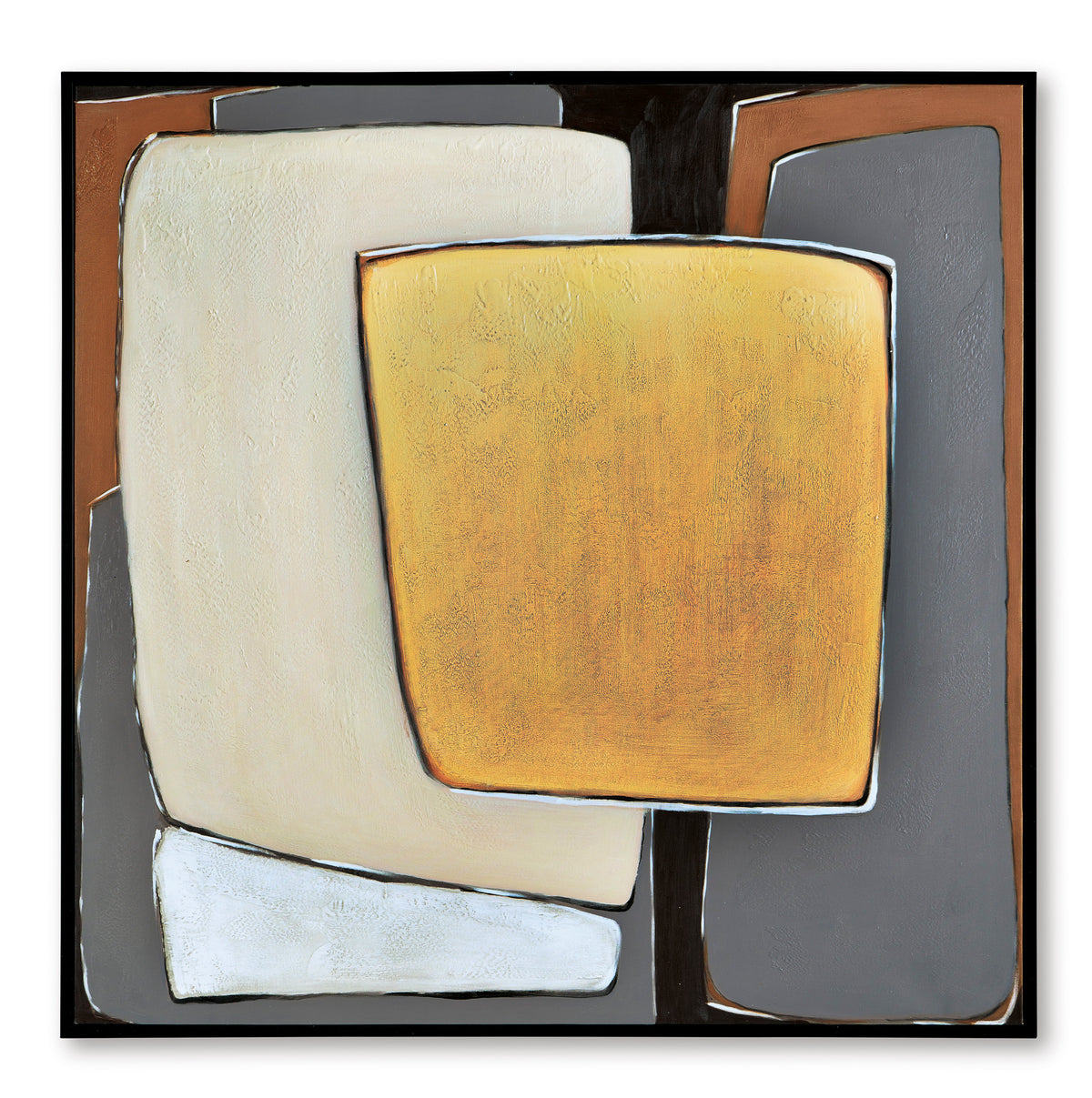 Cream/Brown/Gray Actman wall art, full product view