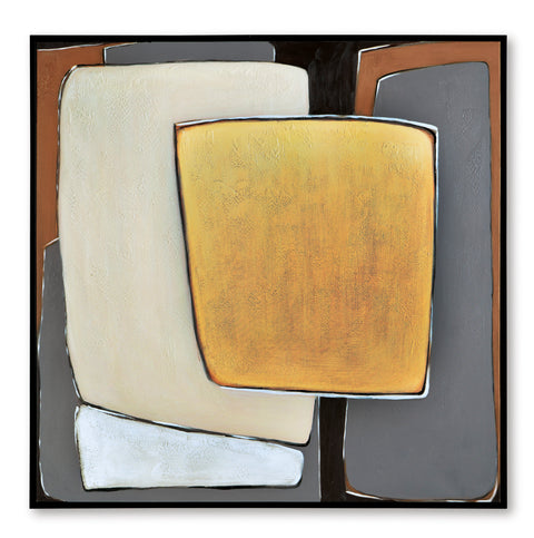 Actman Hand-Painted Geometric Framed Canvas Wall Art