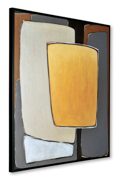 Cream/Brown/Gray Actman wall art, product view 2 - 2