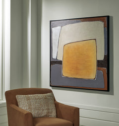 Cream/Brown/Gray Actman wall art, product view 5 - 5