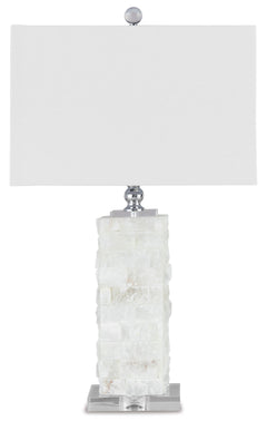 White table lamp, full product view - 1