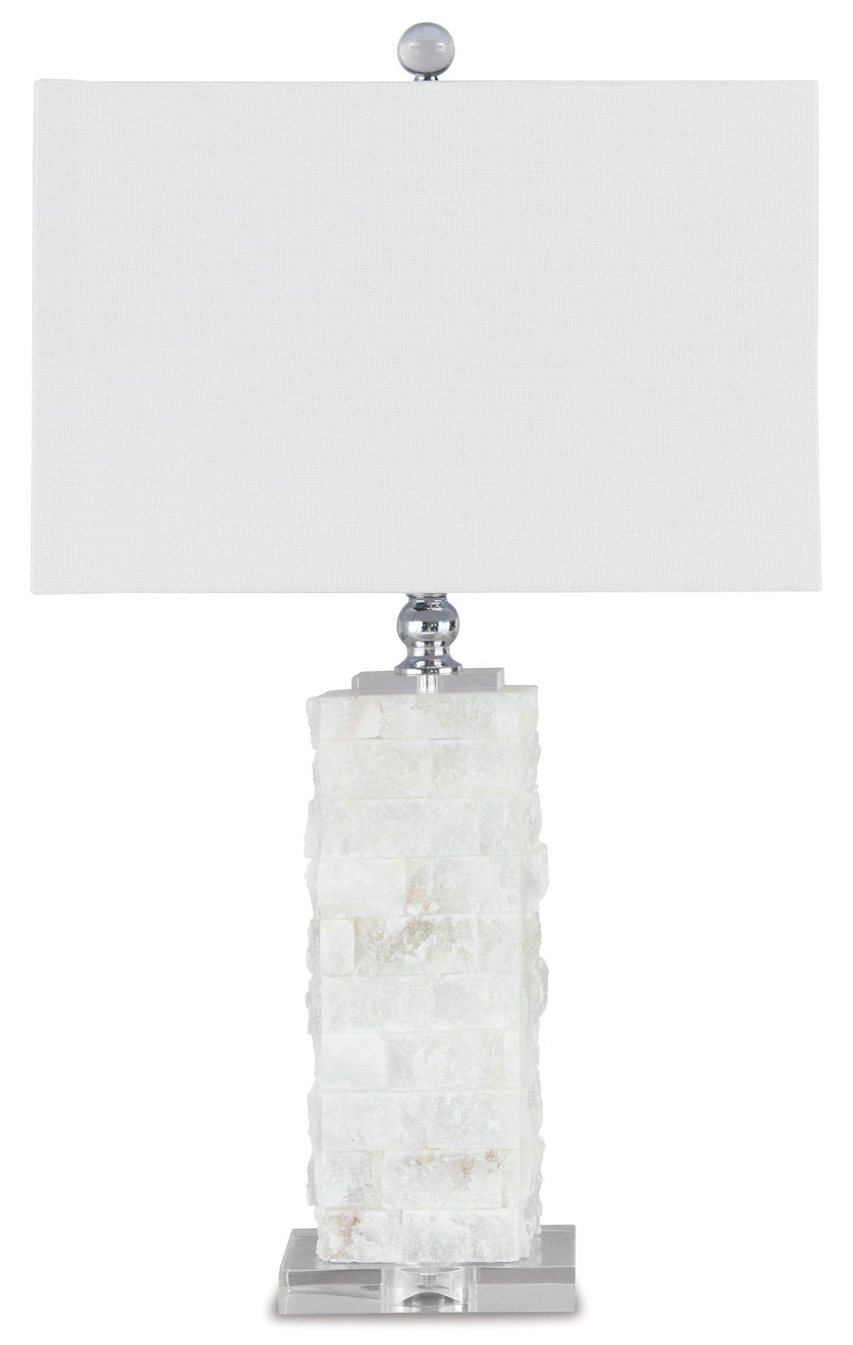 White table lamp, full product view