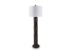Distressed Black floor lamp, full product view - 1