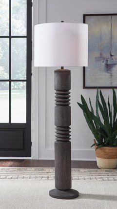 Distressed Black floor lamp, product view 2 - 2
