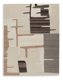 Beige/Brown 92.38" x 119", complete rug product view - 5