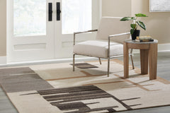 Beige/Brown 92.38" x 119", room view; furniture excluded - 6