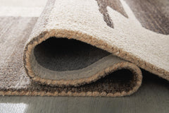 Beige/Brown 92.38" x 119", rolled rug backing detail - 8
