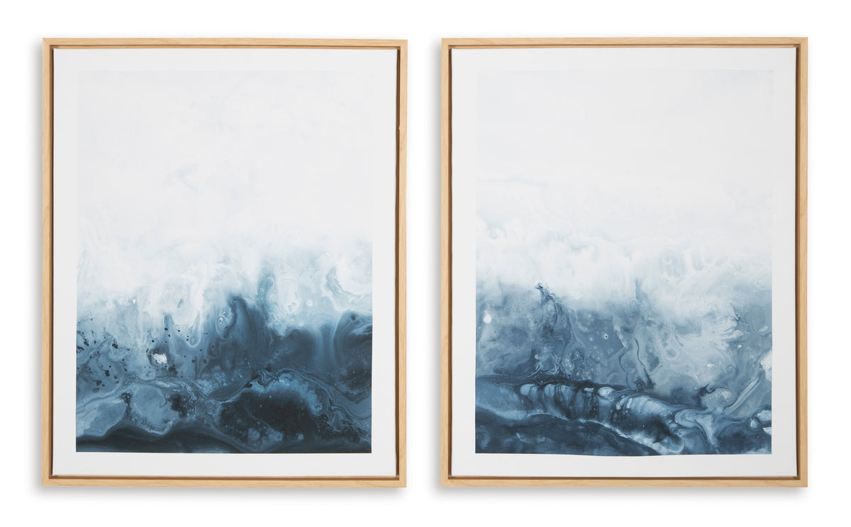 Blue/White Two-Piece Wall Art Set, full product view