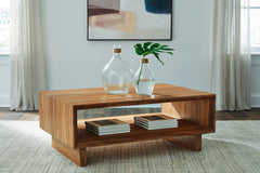 Brown Rectangular Coffee Table, product view 4 - 4