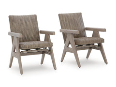 Beige / Outdoor Rocking Chair Set, complete set of two chairs - 1