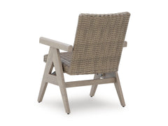 Beige / Outdoor Rocking Chair Set, one chair rear view; two included - 3