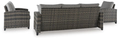 Gray, seating set rear view - 4