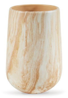 Tan/White 10-inch height vase, product view 2 - 2