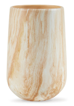 Tan/White 10-inch height vase, product view 4 - 4