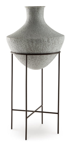 Distressed Cream Estonbank 35.13-inch vase, full product view - 6
