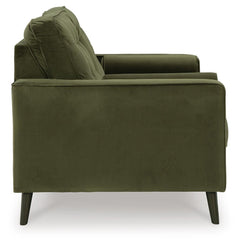 Olive, complete loveseat, side view - 4