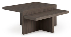 Brown two-piece table set, product view 3 - 3