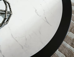 Black Round Faux-Marble Coffee Table, product view 5 - 5