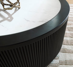 Black Round Faux-Marble Coffee Table, product view 6 - 6