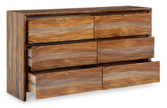 Brown, dresser with drawers open - 2